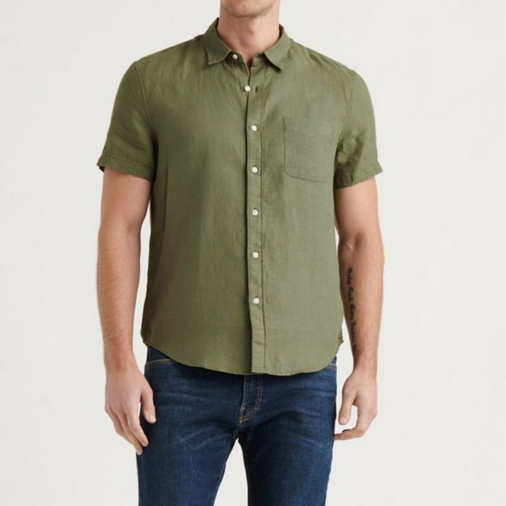 Lucky Brand Linen San Gabriel Button Down Shirt NEW